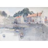 DAVID ROSE Highland and Harbour scenes, a double sided watercolour, signed and mounted, 26cm x 36cm