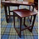 RERO 1960s 'A.H.McIntosh, Kirkcaldy' FOLD-OVER TWIST TOP TEAK TABLE with two fitted tables to