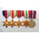 WORLD WAR II MEDAL GROUP comprising The 1939-1945 Star, The Africa Star, The Burma Star, The Italy