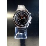 GENTLEMAN'S OMEGA SPEEDMASTER day date AUTOMATIC CHRONOMETER WRISTWATCH the black dial with