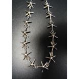 SILVER STARFISH DESIGN NECKLACE approximately 50cm long and 37.2 grams