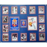 1966 FOOTBALL WORLD CUP FRAMED COMMEMORATIVE MONTAGE comprising images of the game around