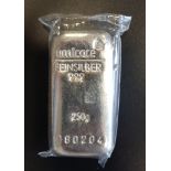 EIGHT TROY OUNCE FINE SILVER INGOT marked 'Feinsilber 999 250g' produced by Umicore