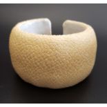 CREAM COLOURED SHAGREEN BANGLE by 'Maximo'