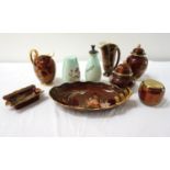 SELECTION OF CARLTON WARE including a Rouge Royale vase, sugar bowl, ash tray, two lidded jars and a