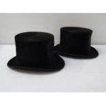 DUNN & CO GENTLEMAN'S TOP HAT marked size 7, and another Dunn & Co. top hat (2)