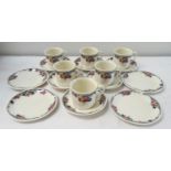 ROYAL ALBERT TEA SERVICE decorated in the Heritage pattern, comprising tea cups and saucers, side