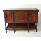 18th CENTURY STYLE OAK DRESSER BASE with a moulded top above four central drawers flanked by a