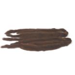 TWO DOUBLE MINK STOLES each with heads and tails, 150cm and 153cm long (2)