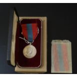 IMPERIAL SERVICE MEDAL with ribbon and a spare ribbon, named to James Calross, boxed