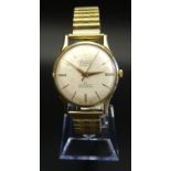 GENTLEMAN'S ACCURIST NINE CARAT GOLD CASED WRISTWATCH circa 1958, the 21 jewel automatic