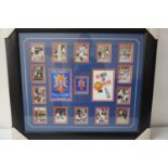 1966 FOOTBALL WORLD CUP FRAMED COMMEMORATIVE MONTAGE comprising images of the game around