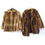 LADIES CONEY FUR JACKET with pockets and a trade label for M & E Edlin Furs of Glasgow, together