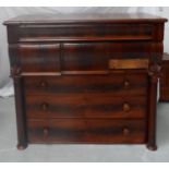 SCOTTISH INVERTED BREAKFRONT CHEST with a cushion frieze drawer above three deep shaped drawers,