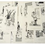 ROD MCLEOD (Scottish cartoonist) fifteen ink drawings, late 1970/early 1980s, Scottish National