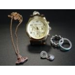 SELECTION OF FASHION JEWELLERY comprising a Michael Kors wristwatch, MK-4222; two Pandora silver