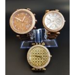 THREE MICHAEL KORS WRISTWATCHES model numbers MK-3398, MK-5578 and MK-5616 (3)