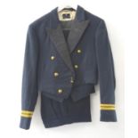 RAF OFFICERS DRESS JACKET with arm braiding and matching trousers, together with an RAF officers