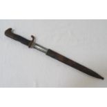 WORLD WAR I SAWBACK BAYONET the blade marked V.C. Schilling, Suhl, the single edged 25cm blade