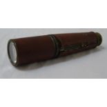 THREE DRAW TELESCOPE with the War Department stamp, with leather covering and side loops, 92cm