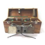 CASED STEREOSCOPE UNIVERSAL TYPE SV.3 marked to the folding mirror C.F.C B29, cased
