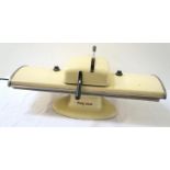 VINTAGE HOTPOINT ELECTRIC IRON PRESS with shaped panels mounted with dials, 69.5cm wide