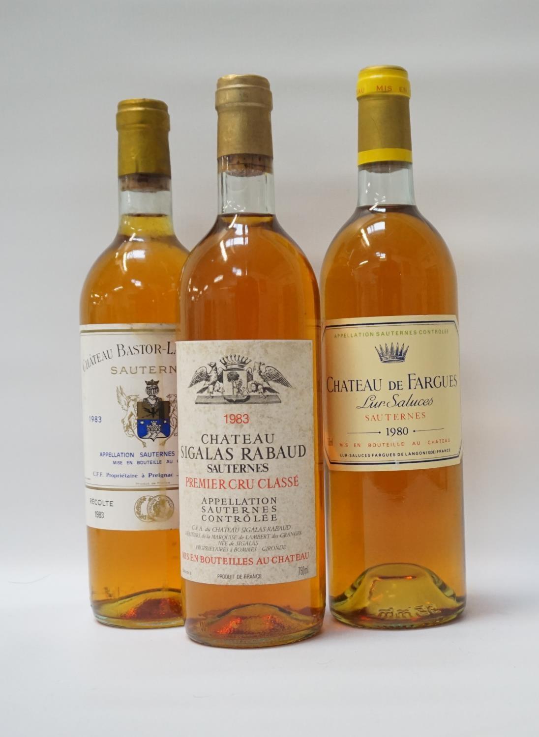 SELECTION OF THREE BOTTLES OF VINTAGE SAUTERNES A trio of bottles of Vintage Sauternes,