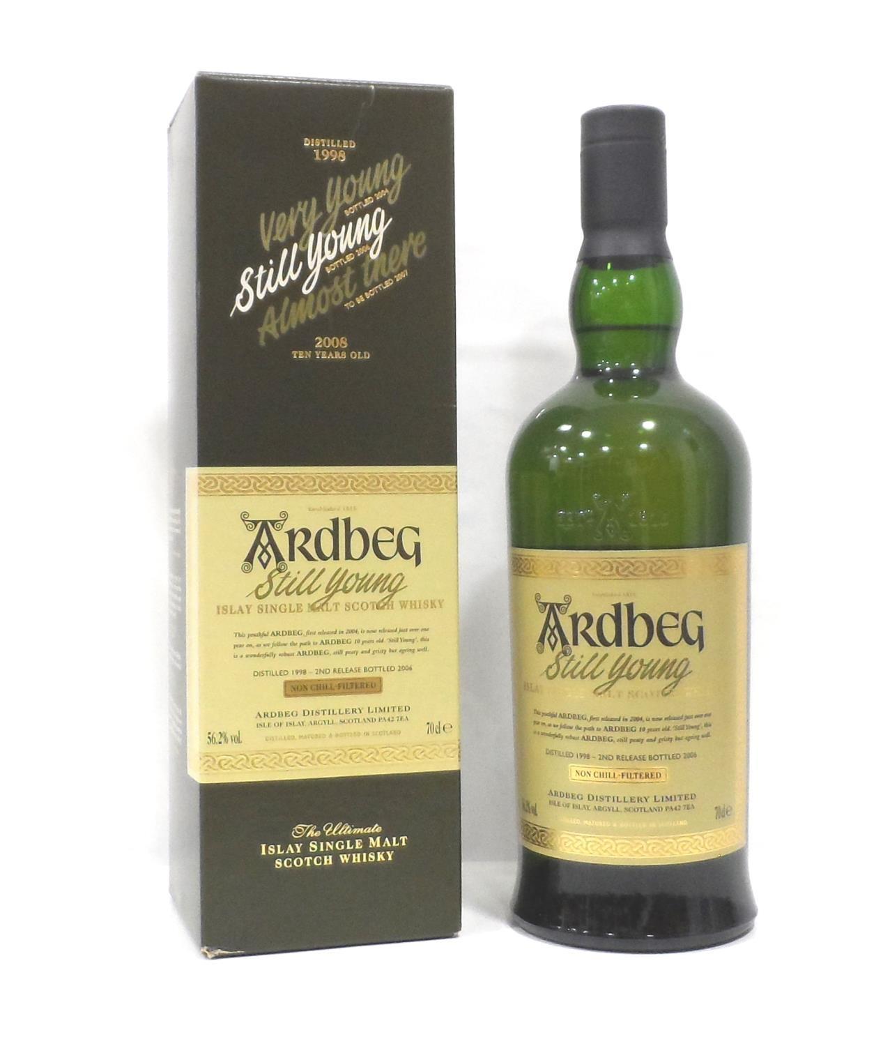 ARDBEG STILL YOUNG Whilst waiting for the spirit to mature at the re-opened Ardbeg Distillery they - Image 2 of 2