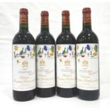 CHATEAU MOUTON ROTHSCHILD 1997 VINTAGE A group of four bottles of the famous Chateau Mouton