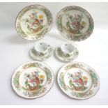 MIXED LOT OF PORCELAIN including Copeland Spode for Waring & Gillow pheasant pattern bowls and