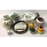 SELECTION OF DECORATIVE CERAMICS including a Carlton Ware Australian Design sugar bowl, a Poole