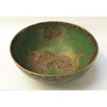 1930s CARLTON WARE 'DRAGON AND CLOUD' PATTERN CIRCULAR BOWL with painted and gilt decoration over