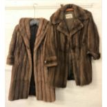 LADIES BROWN MINK JACKET with side pockets and a trade label 'Mary Glasser, 293 Sauchiehall St.