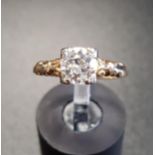 DIAMOND SOLITAIRE RING the round brilliant cut diamond approximately 1ct, on unmarked gold shank,