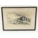 NORMAN YOUNG North Morar from Knoydart, pen and ink, signed and dated 27-5-73, 22.5cm x 37cm