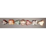 AGATE SET BRACELET formed with varying colours and shapes of agate, 19.5cm long