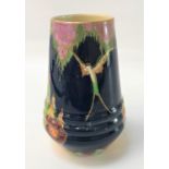 ART DECO CARLTON WARE 'FANTASIA' PATTERN VASE the vase with ribbed lower section and with