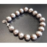 TIFFANY & CO. SILVER BALL BRACELET 19cm long