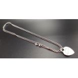 TIFFANY AND CO. 'RETURN TO TIFFANY' SILVER HEART TAG on long Tiffany and Co. silver bead chain,