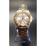 LADIES TAG HEUER TWO TONE PROFESSIONAL WRISTWATCH the silvered dial with baton five minute markers