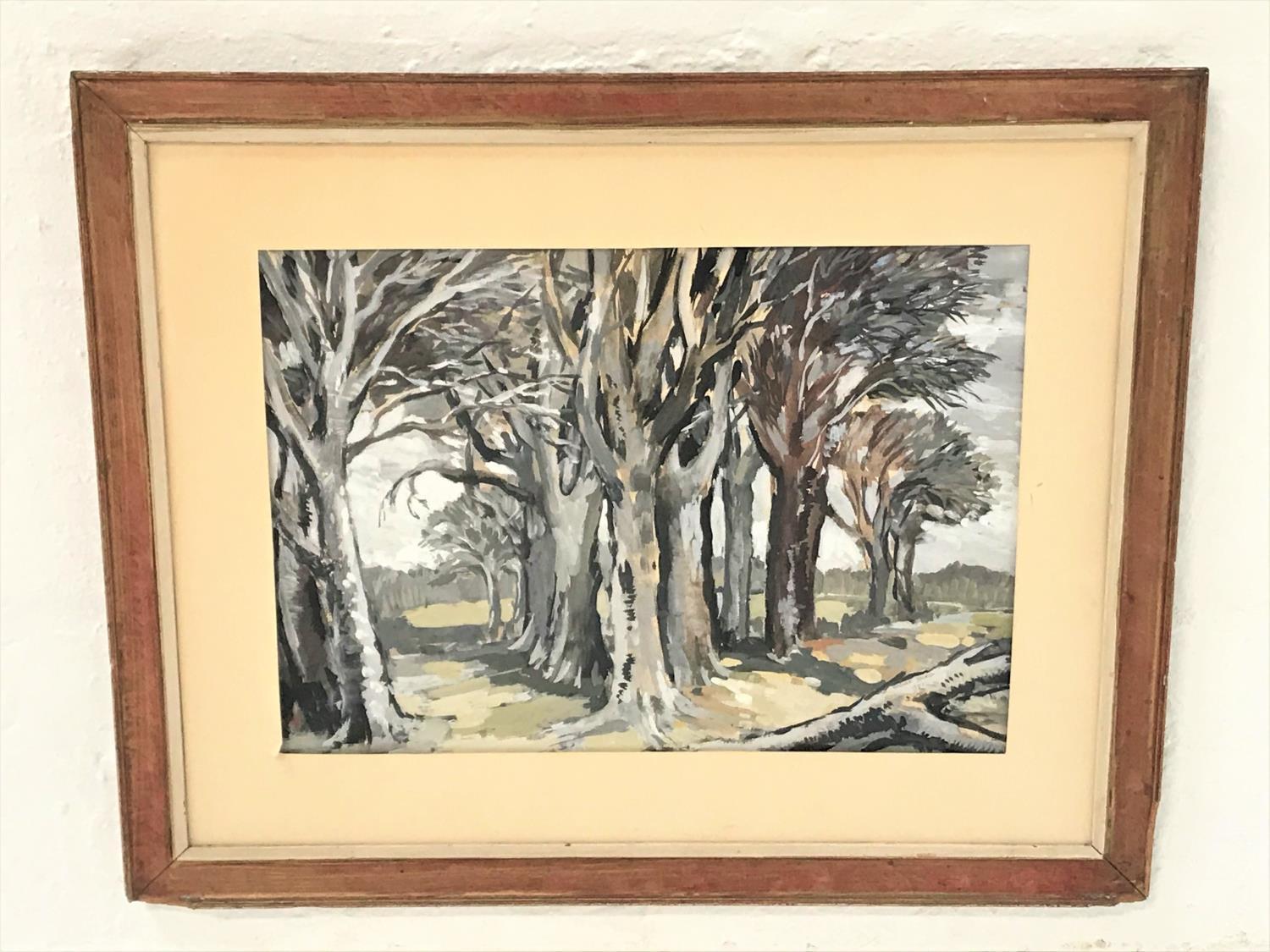 NORMAN YOUNG The Copse, gouache, signed and dated 1951, 39.5cm x 55.5cm