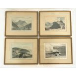 SET OF FOUR 19th CENTURY PRINTS depicting Arros Castle, the Isle of Mull; Tobermory, Isle of Mull,
