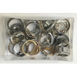 SELECTION OF SILVER AND OTHER RINGS including stone and paste set examples, 1 box