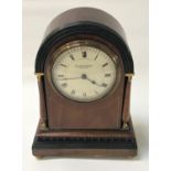 EDWARDIAN MAHOGANY CASED EIGHT DAY MANTEL CLOCK the dial marked for retailer Wilson & Sharp