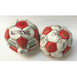 TWO SIGNED ARSENAL FOOTBALLS both with various signatures (2)