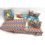 LARGE SELECTION OF VINTAGE SCALEXTRIC including track, a Fiat 600 car, a Rally Mini Cooper x2, a