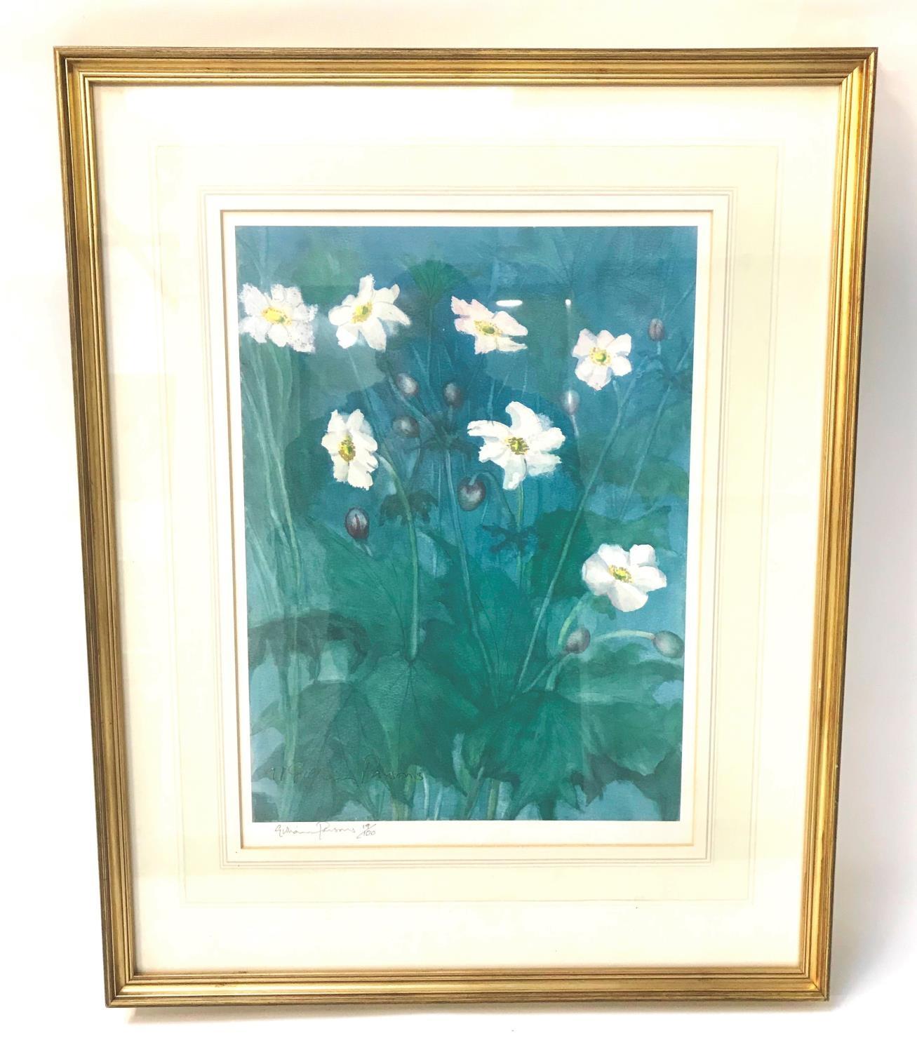 GILLIAN PARSONS Japanese Anemones, Signed Limited Edition Print, 19/100, 39cm x 28.5cm