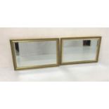 PAIR OF GILT FRAME WALL MIRRORS with oblong bevelled plates, 66cm x 97cm (2)