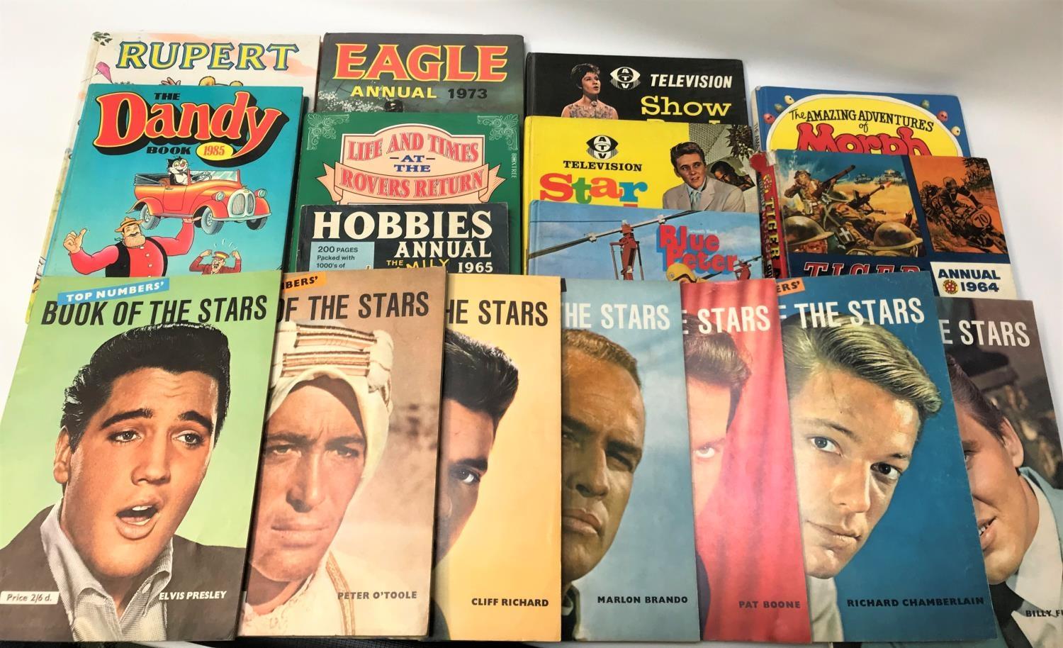 SELECTION OF CHILDREN'S ANNUALS including Tiger annual 1964, 'Top Numbers' Book of the Stars' No.9 -