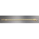 TWENTY-TWO CARAT GOLD BRACELET of mesh design with white gold details, approximately 18cm long and
